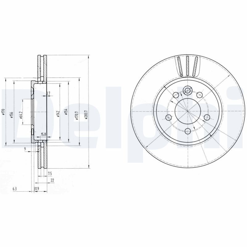 Tarcza hamulcowa DELPHI BG3503