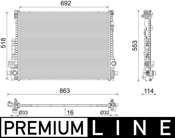 Chłodnica, układ chłodzenia silnika MAHLE CR2605000P