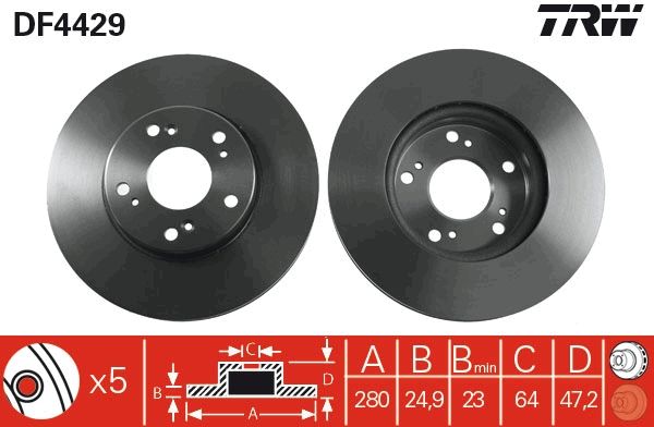 Tarcza hamulcowa TRW DF4429
