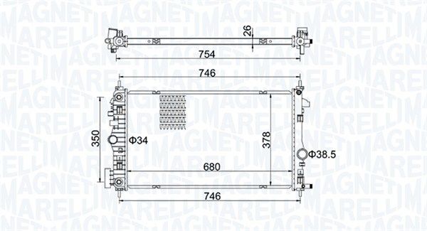 Chłodnica, układ chłodzenia silnika MAGNETI MARELLI 350213152300