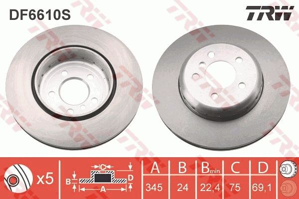 Tarcza hamulcowa TRW DF6610S