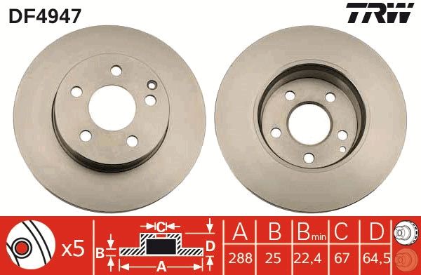 Tarcza hamulcowa TRW DF4947