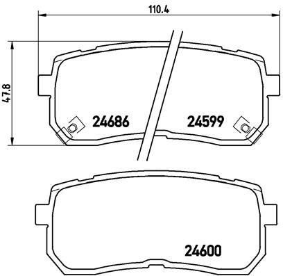 Zestaw klocków hamulcowych, hamulce tarczowe BREMBO P 30 035