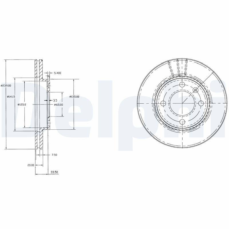 Tarcza hamulcowa DELPHI BG2109