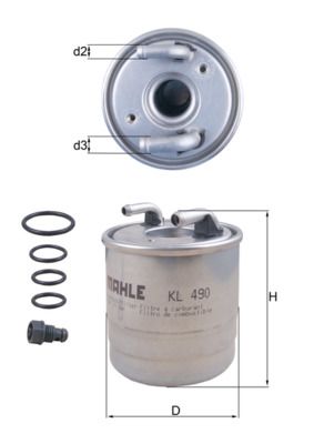 Filtr paliwa MAHLE KL490D
