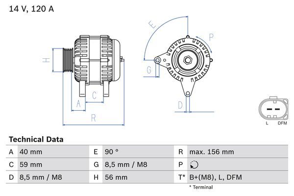Alternator BOSCH 0986042810
