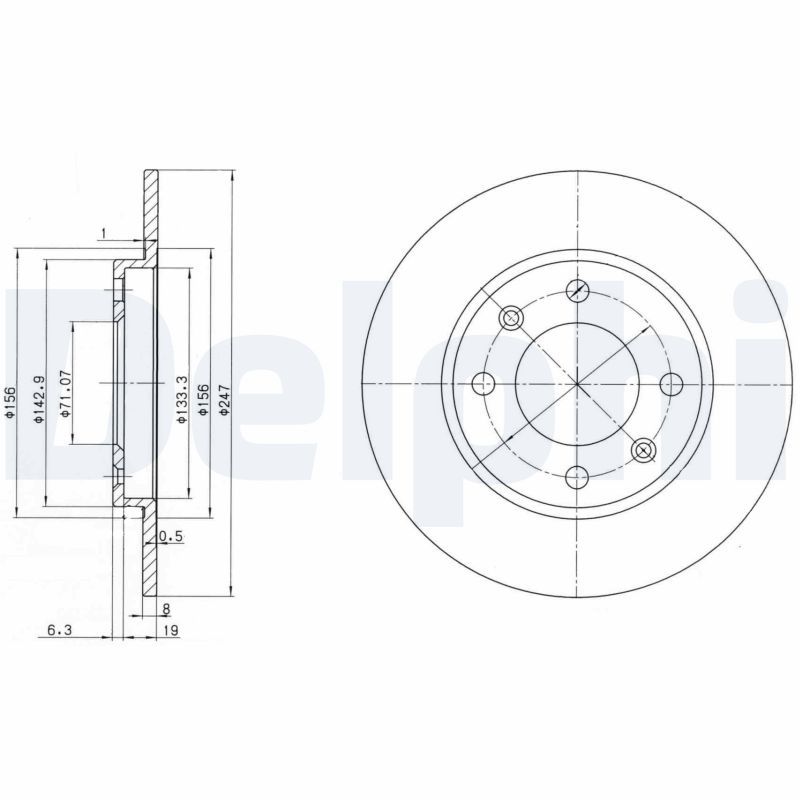 Tarcza hamulcowa DELPHI BG2800
