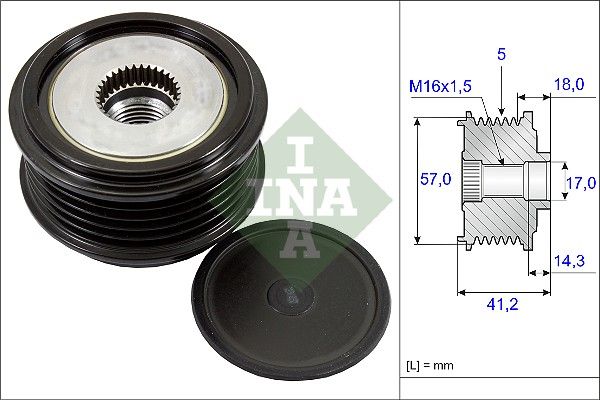Alternator - sprzęgło jednokierunkowe INA 535024810