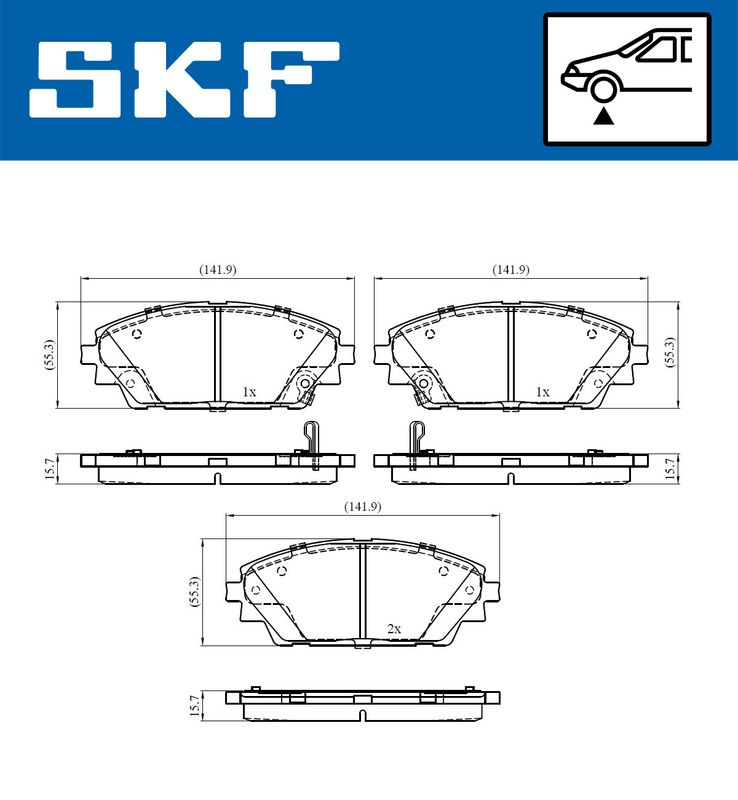 Zestaw klocków hamulcowych, hamulce tarczowe SKF VKBP80341A