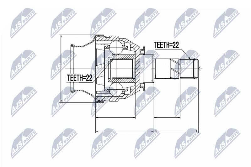 Zestaw przegubu, wał napędowy NTY NPW-PL-026