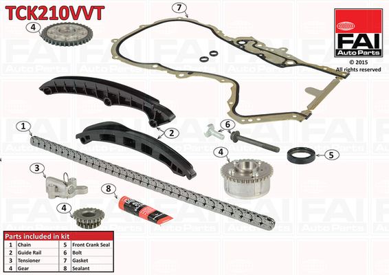 Zestaw łańcucha rozrządu FAI AutoParts tck210vvt
