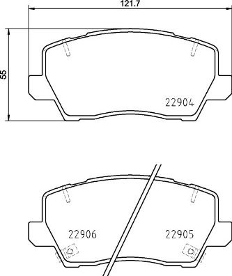 Zestaw klocków hamulcowych, hamulce tarczowe BREMBO P 30 114