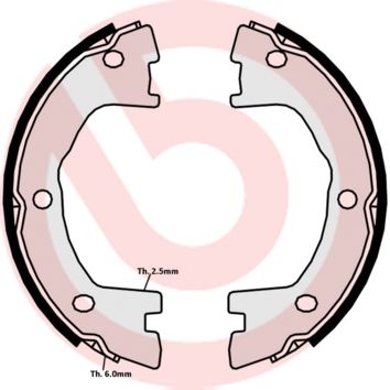 Zestaw szczęk hamulcowych, hamulec postojowy BREMBO S A6 508