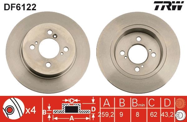 Tarcza hamulcowa TRW DF6122