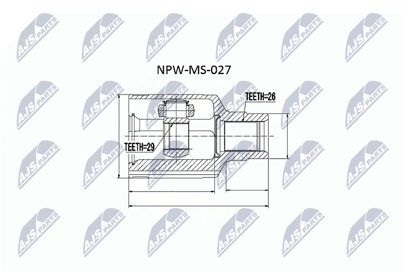Zestaw przegubu, wał napędowy NTY NPW-MS-027