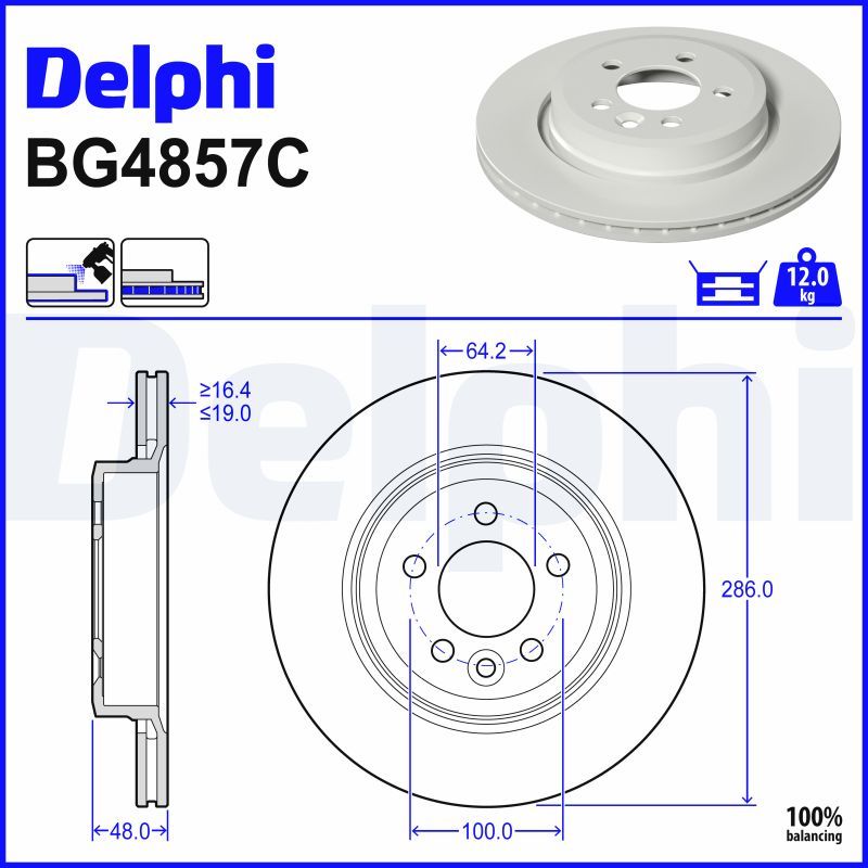 Tarcza hamulcowa DELPHI BG4857C
