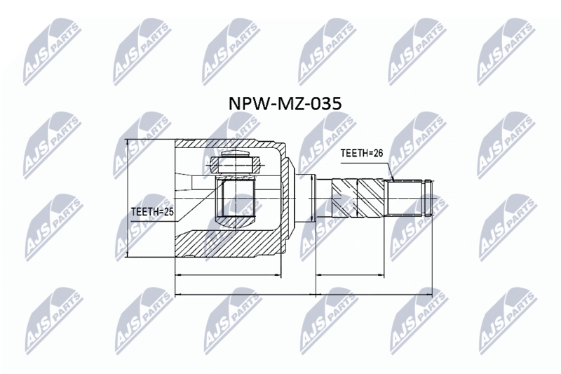 Zestaw przegubu, wał napędowy NTY NPW-MZ-035