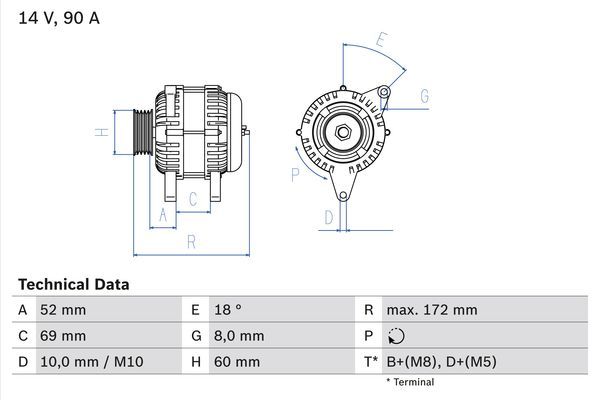 Alternator BOSCH 0986080030