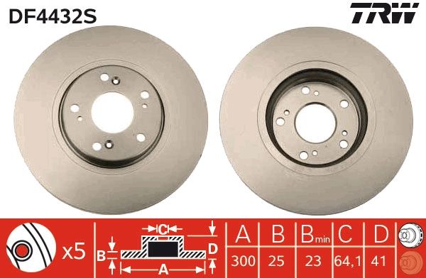Tarcza hamulcowa TRW DF4432S