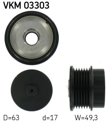 Alternator - sprzęgło jednokierunkowe SKF VKM 03303