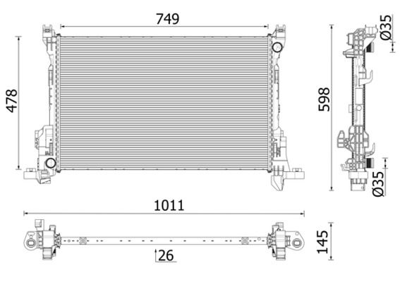 Chłodnica, układ chłodzenia silnika MAHLE cr 2637 000p