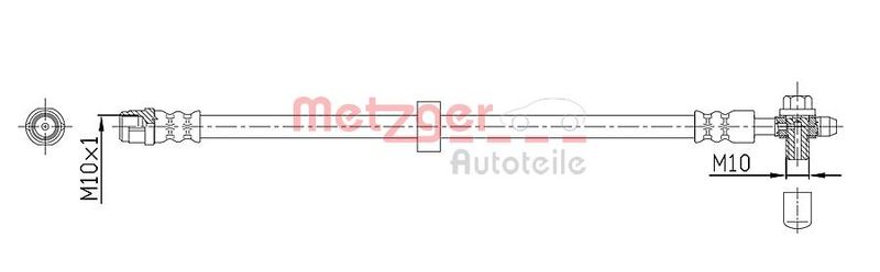 Przewód hamulcowy elastyczny METZGER 4116215
