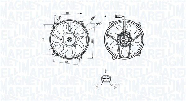 Wentylator, chłodzenie silnika MAGNETI MARELLI 069422708010