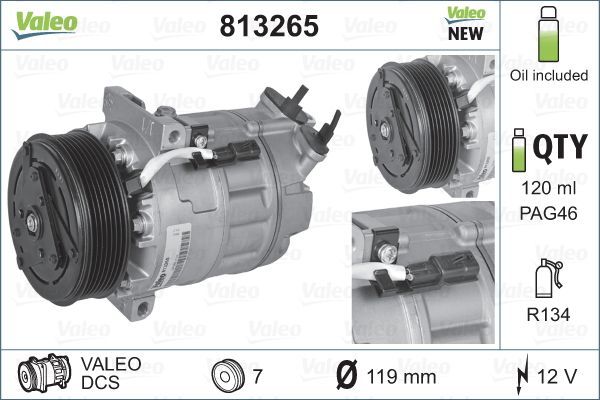 Sprężarka, klimatyzacja VALEO 813265