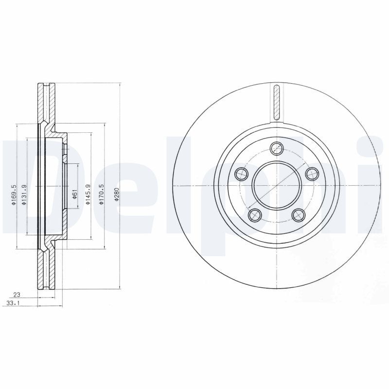 Tarcza hamulcowa DELPHI BG3704