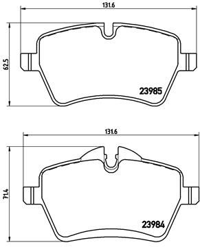 Zestaw klocków hamulcowych, hamulce tarczowe BREMBO P 06 051
