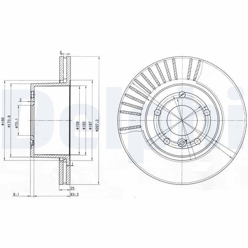 Tarcza hamulcowa DELPHI BG3737C