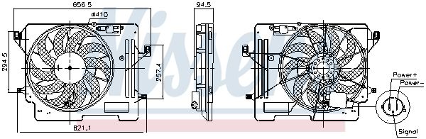 Wentylator, chłodzenie silnika NISSENS 850080