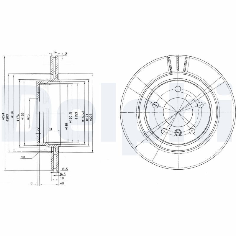 Tarcza hamulcowa DELPHI BG3530C