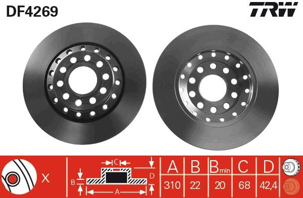 Tarcza hamulcowa TRW DF4269