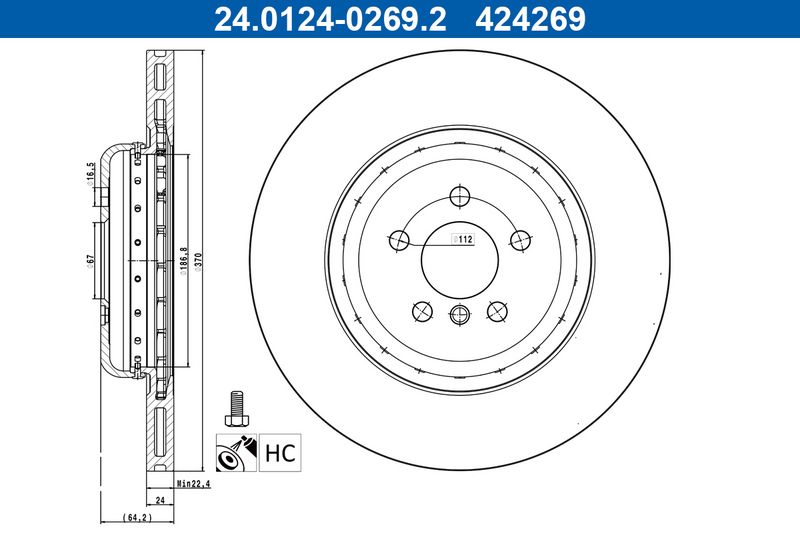 Tarcza hamulcowa ATE 24.0124-0269.2