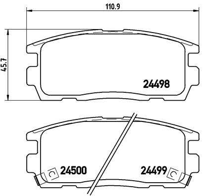 Zestaw klocków hamulcowych, hamulce tarczowe BREMBO P 10 004