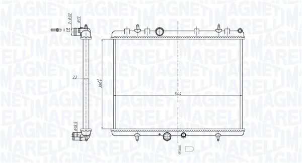 Chłodnica, układ chłodzenia silnika MAGNETI MARELLI 350213209600