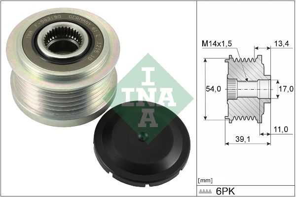 Alternator - sprzęgło jednokierunkowe INA 535031110