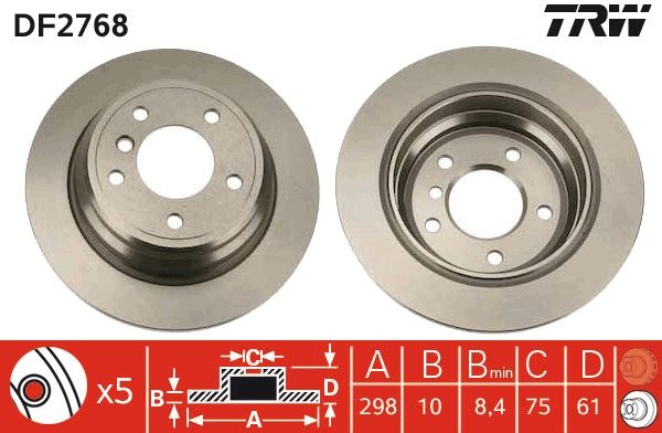 Tarcza hamulcowa TRW DF2768
