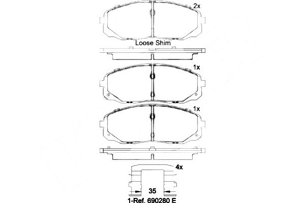 Zestaw klocków hamulcowych, hamulce tarczowe BREMBO P 30 095