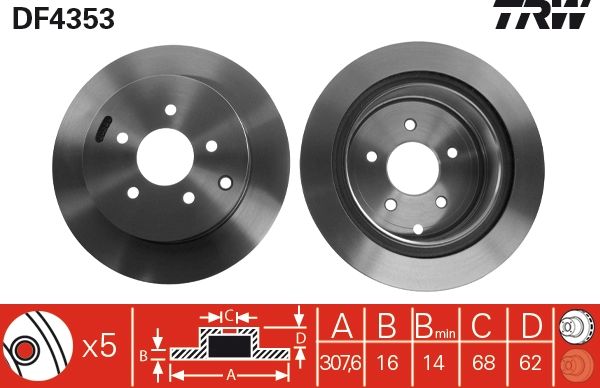 Tarcza hamulcowa TRW DF4353