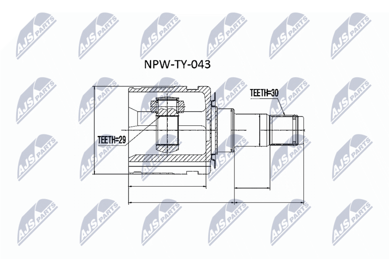 Zestaw przegubu, wał napędowy NTY NPW-TY-043