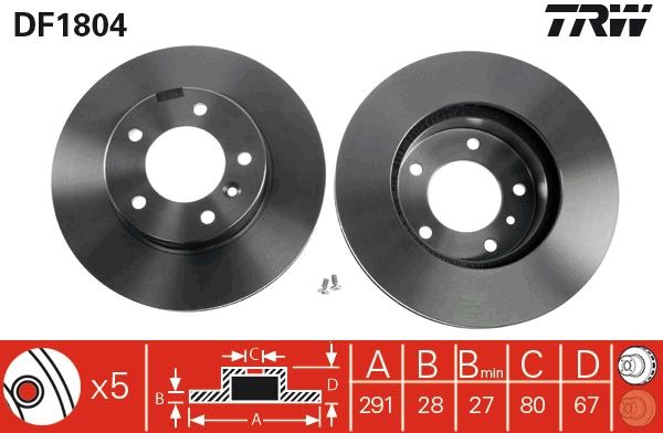 Tarcza hamulcowa TRW DF1804