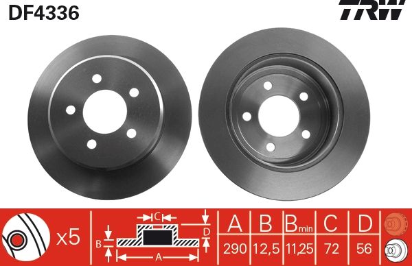 Tarcza hamulcowa TRW DF4336