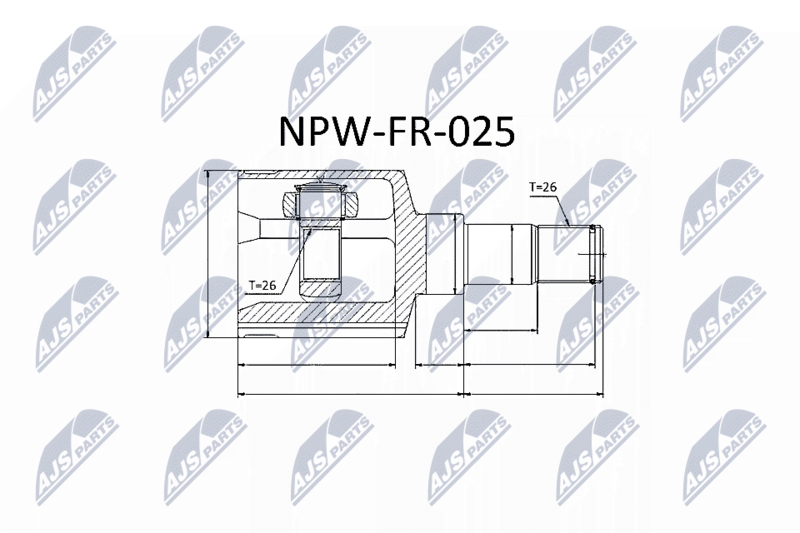 Zestaw przegubu, wał napędowy NTY NPW-FR-025