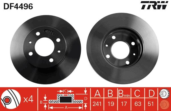 Tarcza hamulcowa TRW DF4496