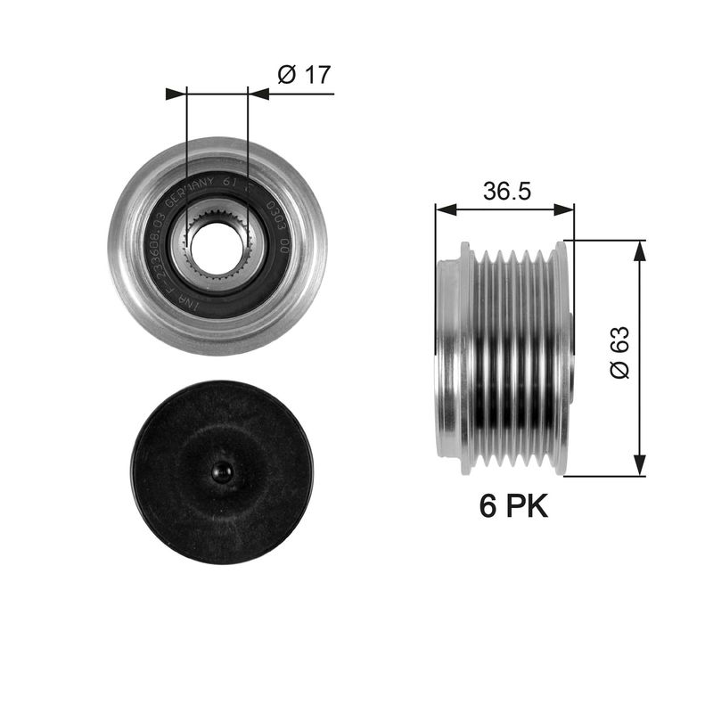 Alternator - sprzęgło jednokierunkowe GATES OAP7051