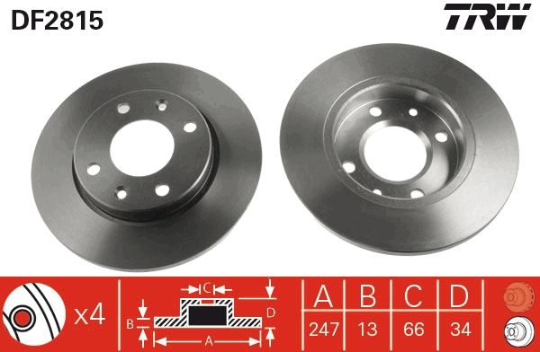 Tarcza hamulcowa TRW DF2815