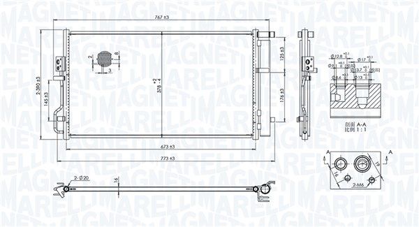 Skraplacz, klimatyzacja MAGNETI MARELLI 350203101100