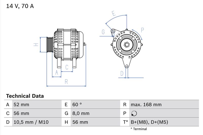Alternator BOSCH 0 986 040 201